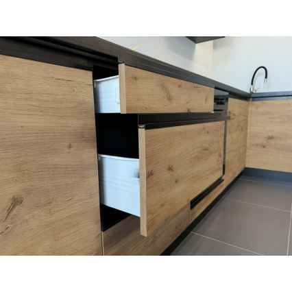 Meuble de cuisine MARINA 240 cm, finition chêne craft