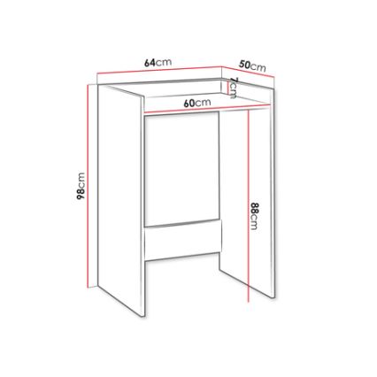 Meuble de machine à laver POLA 98x64 cm blanc