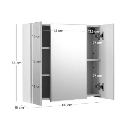 Meuble de salle de bains avec miroir SKY blanc