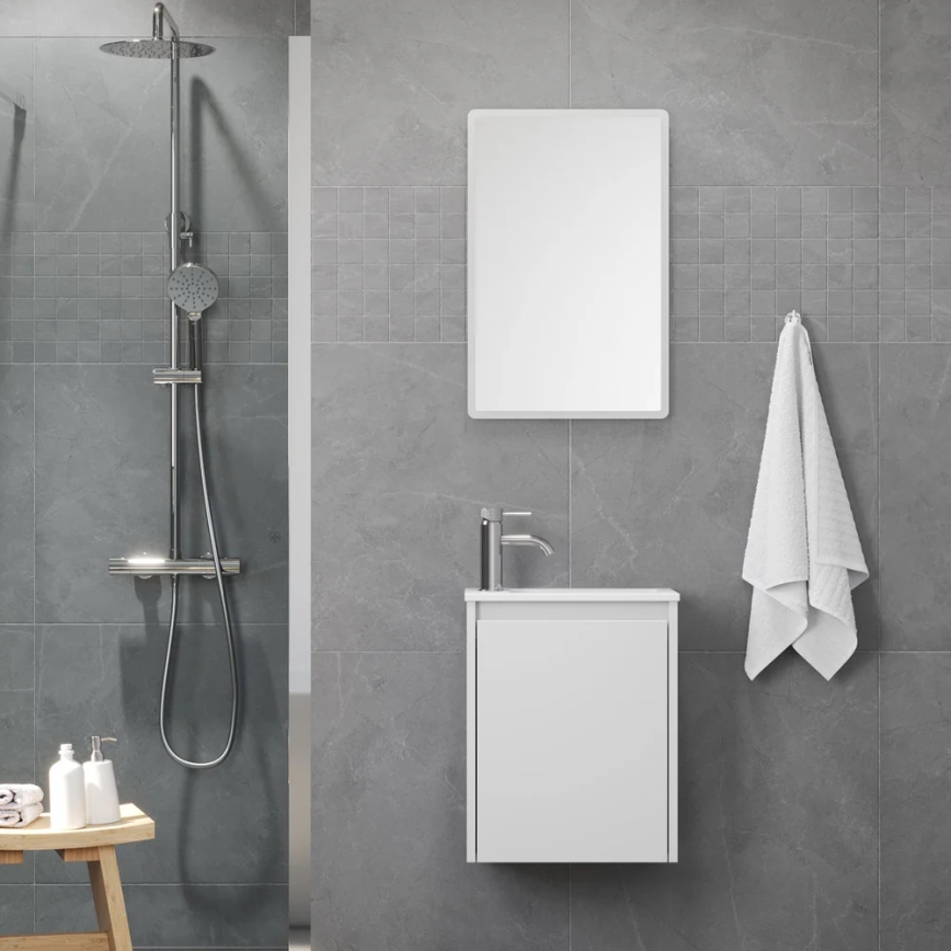Meuble de salle de bains avec vasque COMO 40 cm, blanc mat