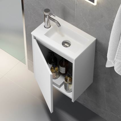 Meuble de salle de bains avec vasque COMO 40 cm, blanc mat