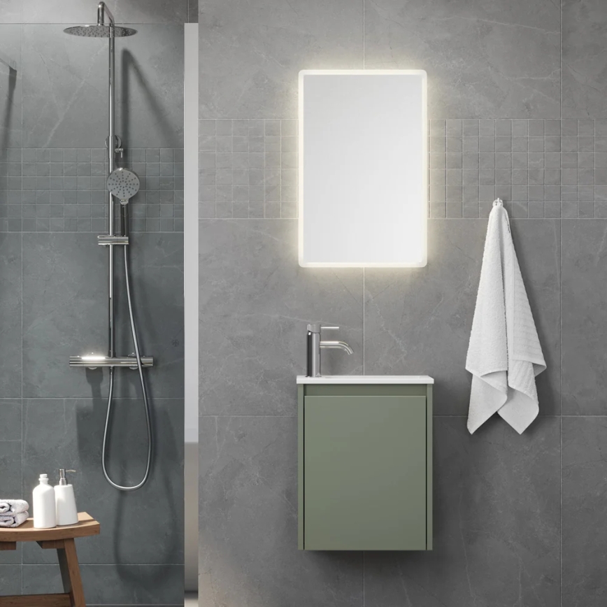 Meuble de salle de bains COMO 40 cm avec lavabo, vert