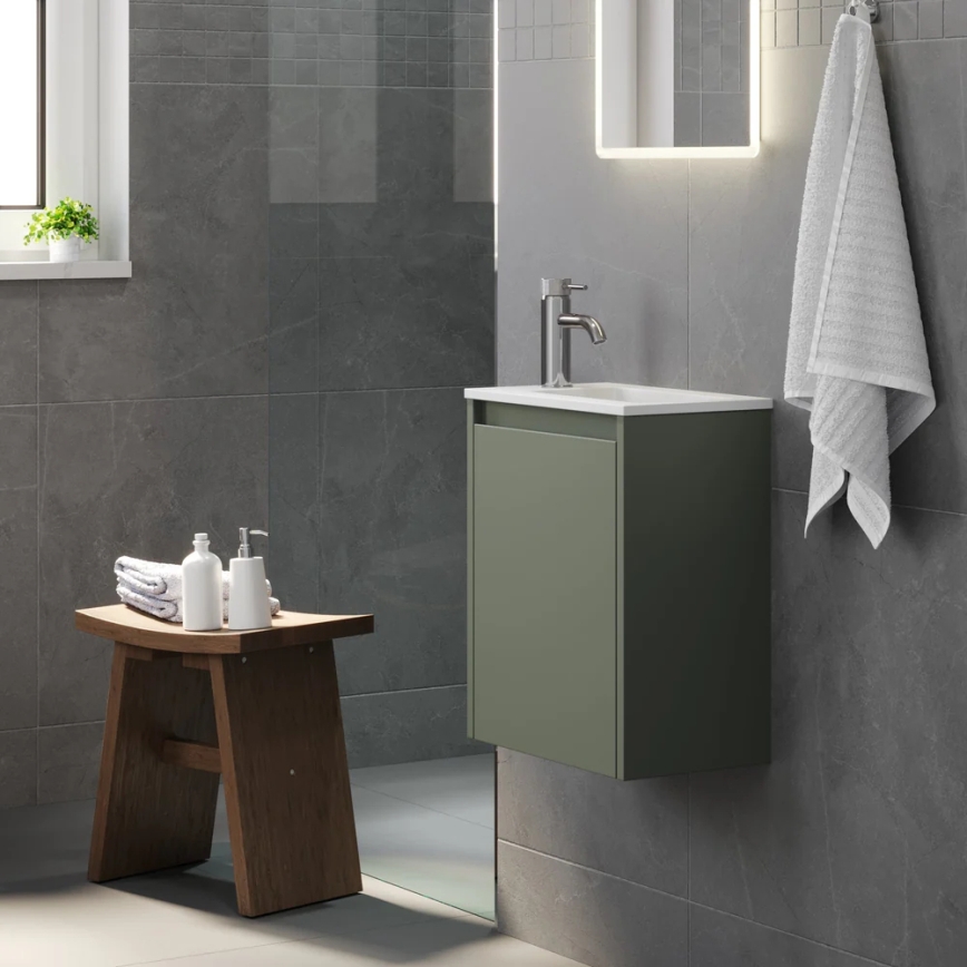 Meuble de salle de bains COMO 40 cm avec lavabo, vert