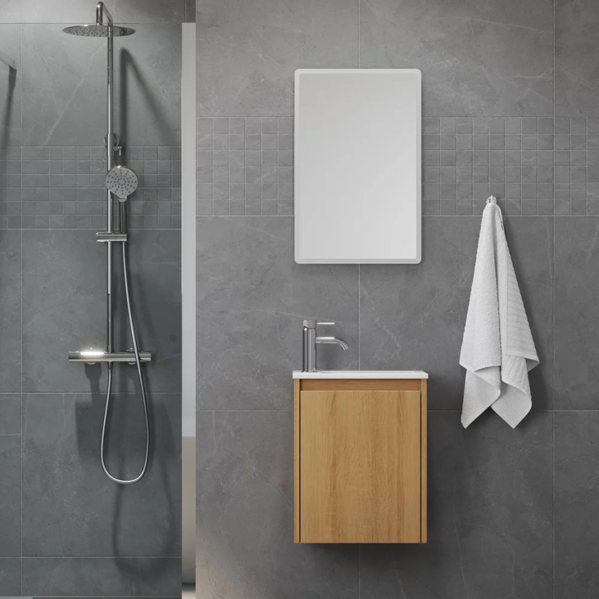 Meuble de salle de bains COMO 40 cm avec vasque, chêne