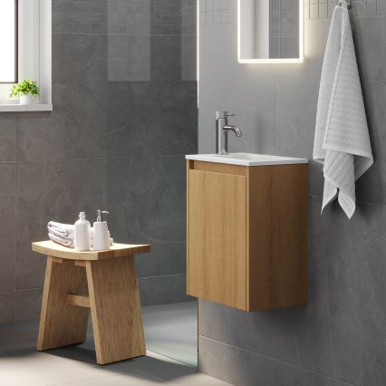 Meuble de salle de bains COMO 40 cm avec vasque, chêne
