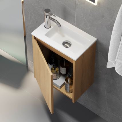 Meuble de salle de bains COMO 40 cm avec vasque, chêne