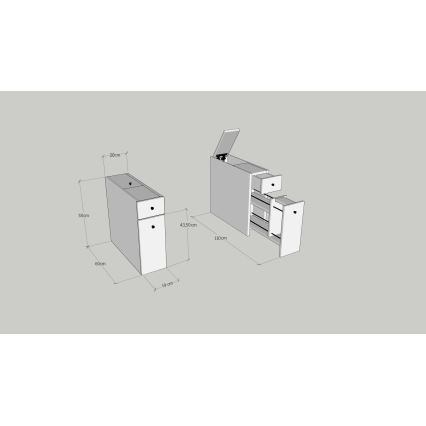 Meuble de salle de bains MELODY, décor marbre beige