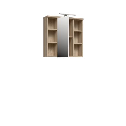 Meuble de salle de bains mural avec miroir VENOM blanc/chêne Sonoma