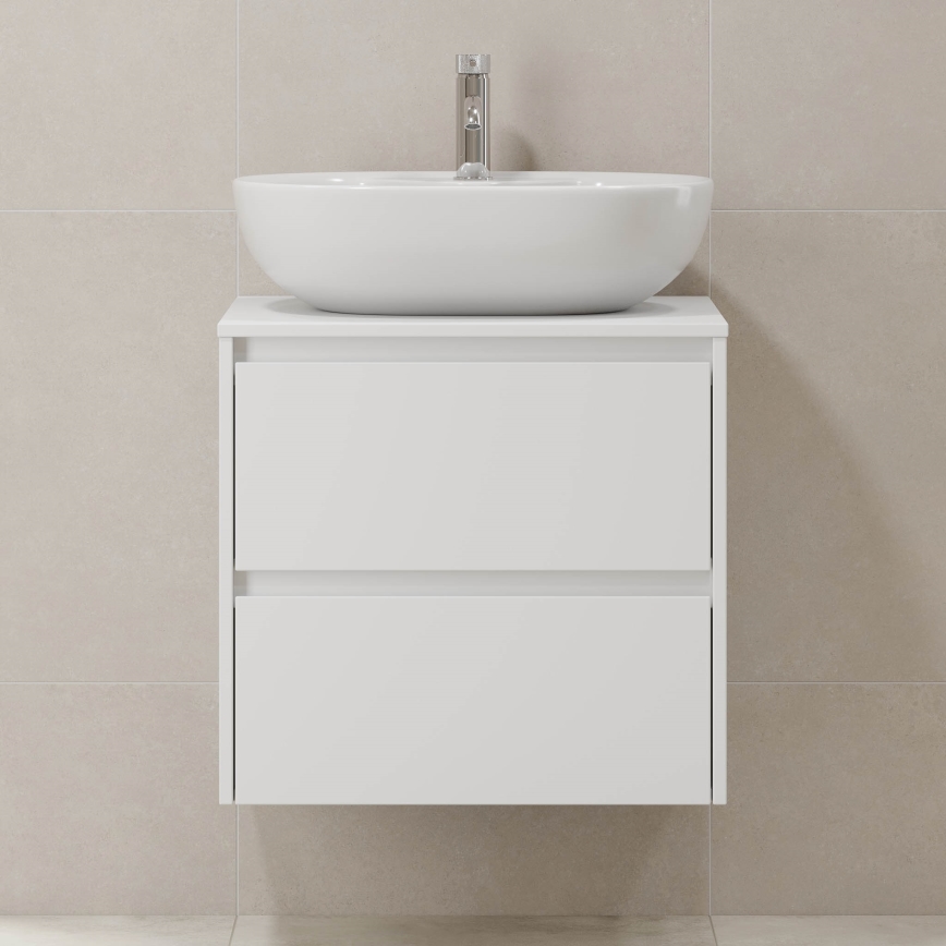 Meuble de salle de bains TRONDHEIM pour lavabo 60 cm blanc