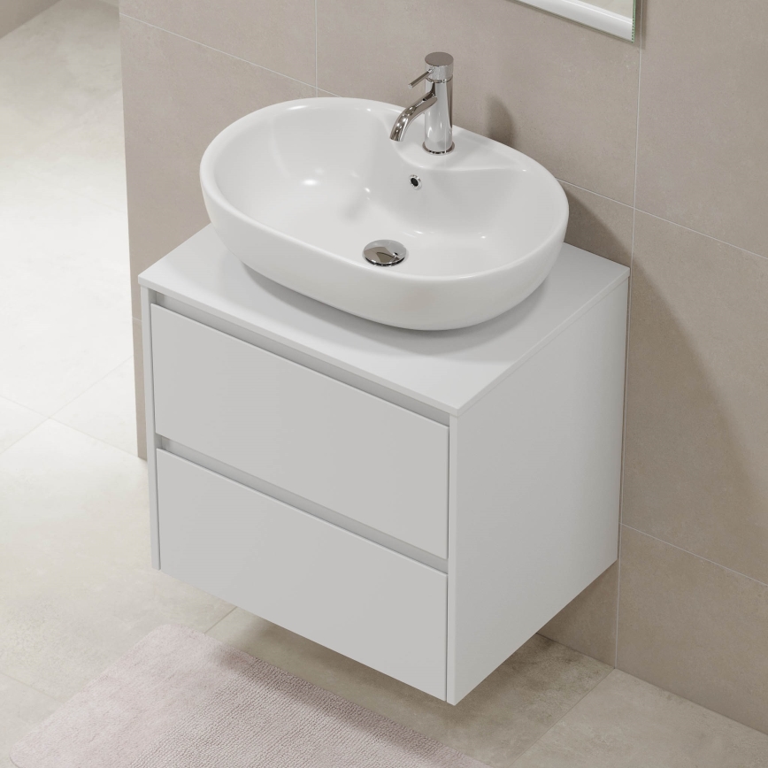 Meuble de salle de bains TRONDHEIM pour lavabo 60 cm blanc