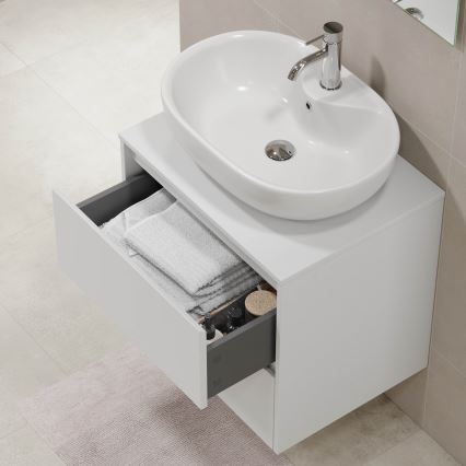 Meuble de salle de bains TRONDHEIM pour lavabo 60 cm blanc