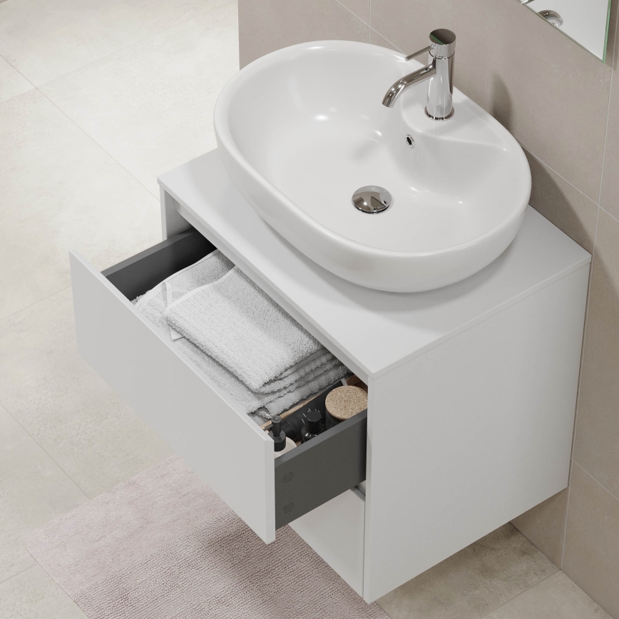 Meuble de salle de bains TRONDHEIM pour lavabo 60 cm blanc