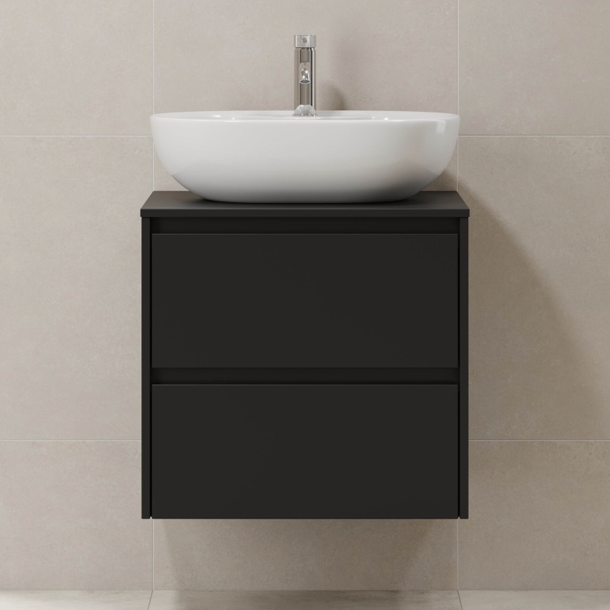 Meuble de salle de bains TRONDHEIM pour lavabo 60 cm, noir