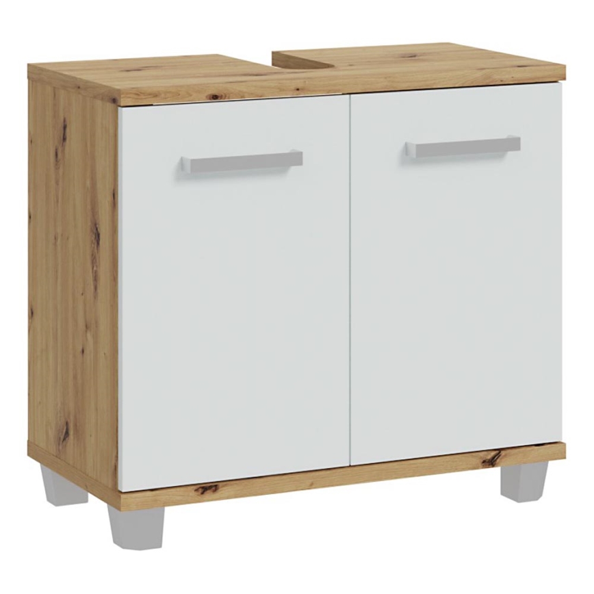Meuble de salle de bains VENOM blanc/chêne artisan