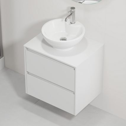 Meuble-lavabo de salle de bains TRONDHEIM/DRAMMEN 60x57x46 cm, blanc