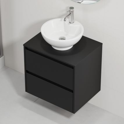 Meuble-lavabo TRONDHEIM/DRAMMEN 60x57x46 cm noir/blanc