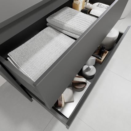 Meuble-lavabo TRONDHEIM/DRAMMEN 90x57x46 cm anthracite/blanc