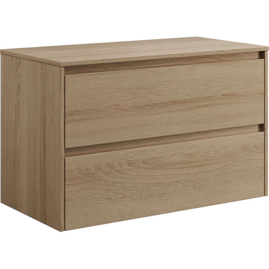 Meuble-lavabo TRONDHEIM/KRISTIANSAND 90 x 57 x 46 cm, chêne/blanc