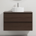 Meuble-lavabo TRONDHEIM/VIKEDAL 90x57x46 cm noyer/blanc