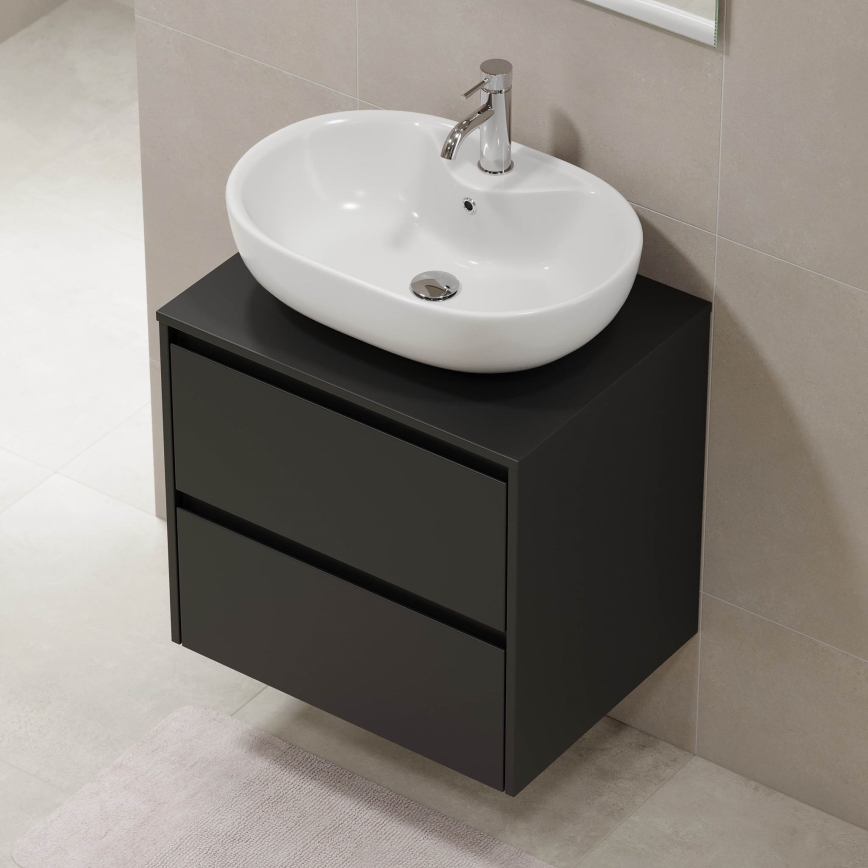 Meuble sous-lavabo TRONDHEIM 60 cm, noir