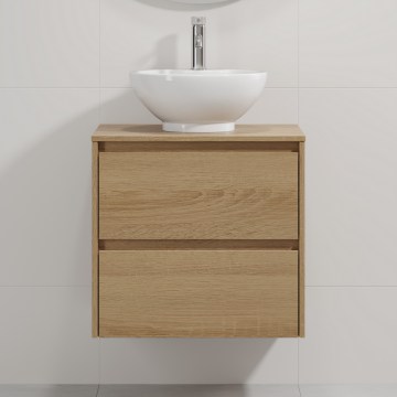 Meuble sous-vasque TRONDHEIM/DRAMMEN 60x57x46 cm chêne/blanc
