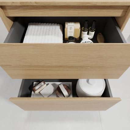 Meuble sous-vasque TRONDHEIM/DRAMMEN 60x57x46 cm chêne/blanc