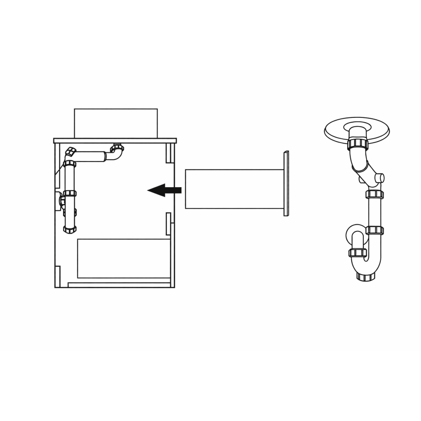Meuble sous-vasque TRONDHEIM pour lavabo 60x57x46 cm noir