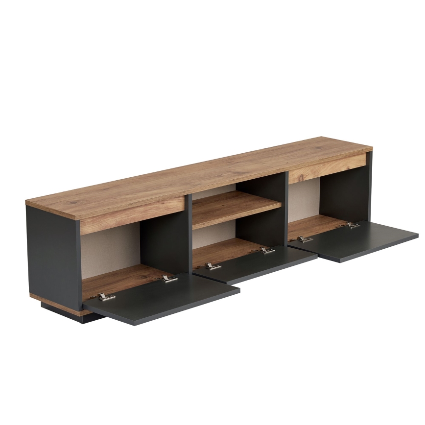 Meuble TV KREDE 160x30 cm anthracite/pin