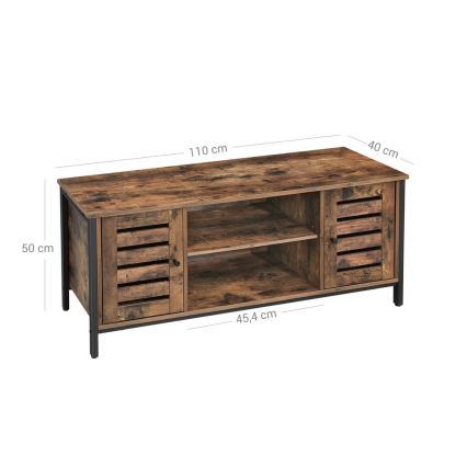 Meuble TV VOLTAR marron/noir