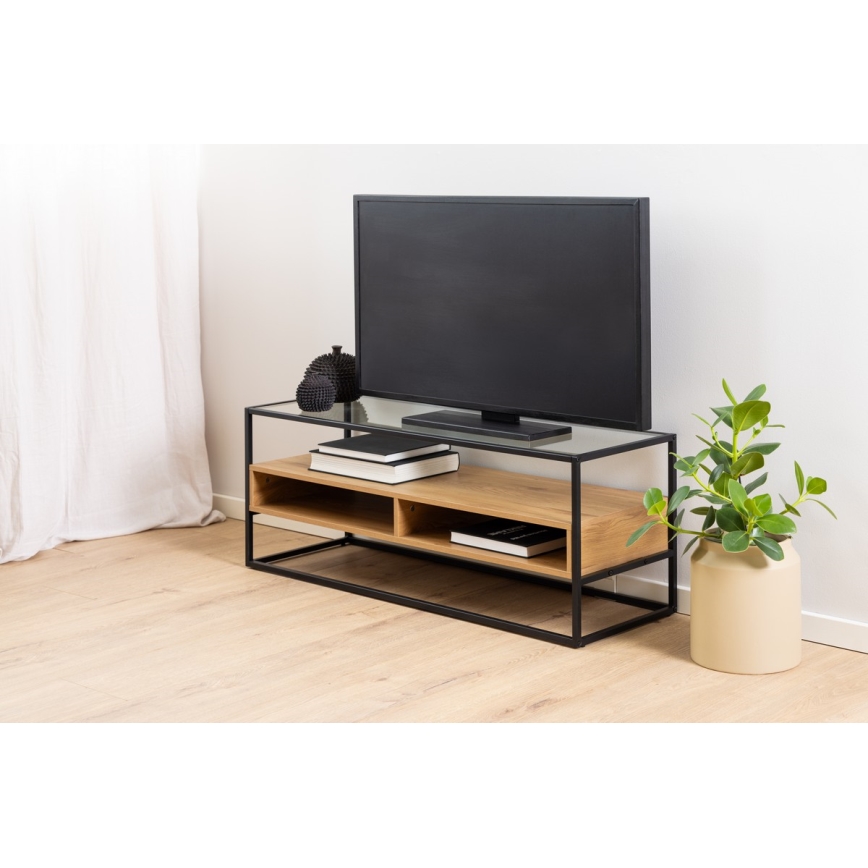 Meuble TV ZEIN chêne/noir