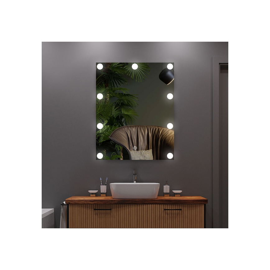 Miroir avec éclairage 9xLED/1W/230V 3000/4000/6000K 50x40 cm IP44