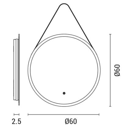 Miroir chauffant rétro-éclairé à intensité variable pour salle de bain LED/20W/230V 4000K IP44