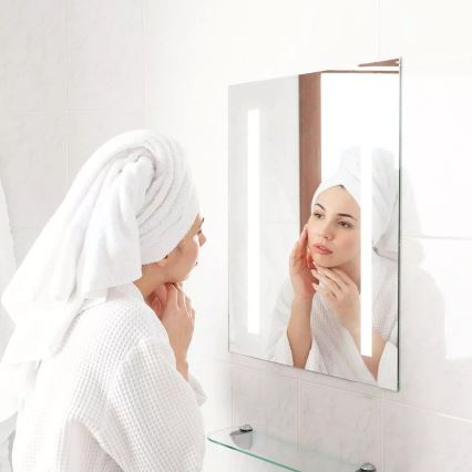 Miroir chauffant rétro-éclairé de salle de bains LED/17W/230V IP44