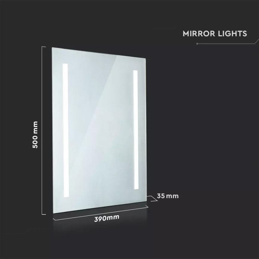 Miroir chauffant rétro-éclairé de salle de bains LED/17W/230V IP44