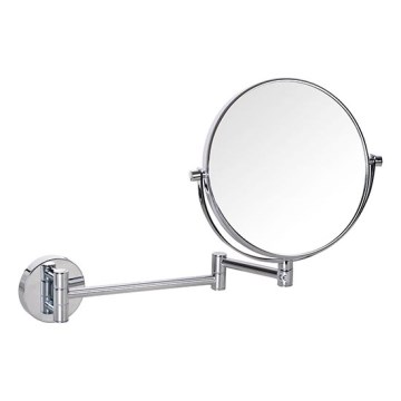 Miroir de maquillage 23x28 cm, finition argentée