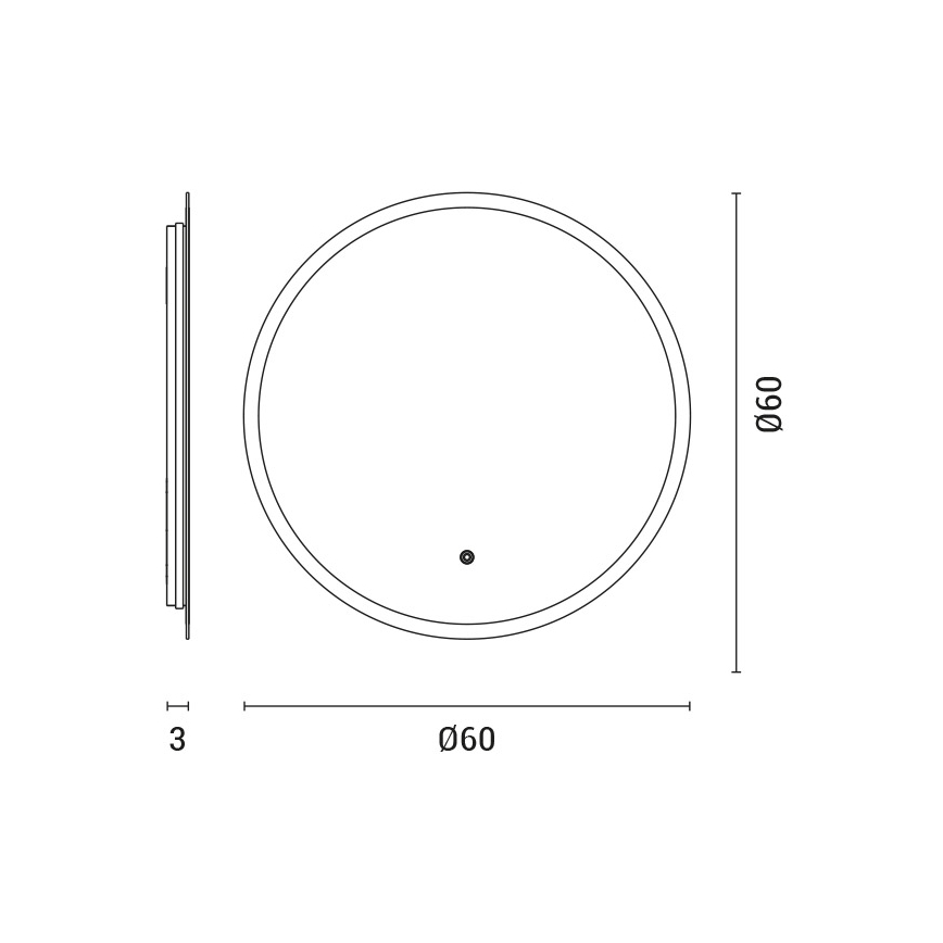Miroir de salle de bain rétro-éclairé LED/15W/230V 4000K IP44