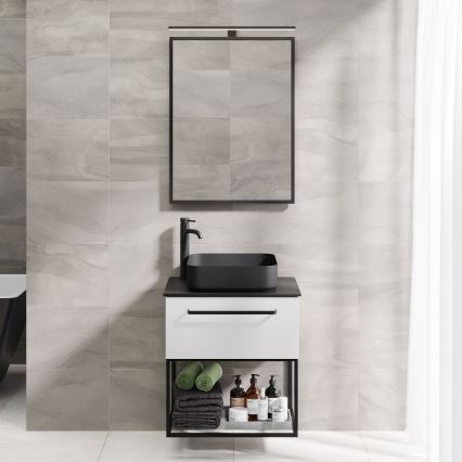 Miroir de salle de bains BORGSTED 60 x 80 cm, noir