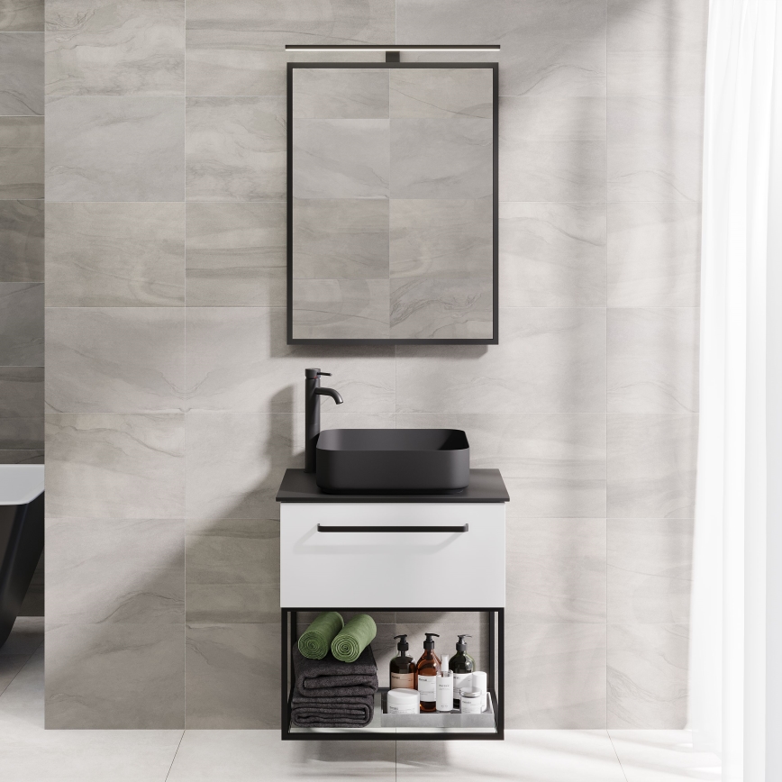 Miroir de salle de bains BORGSTED 60 x 80 cm, noir