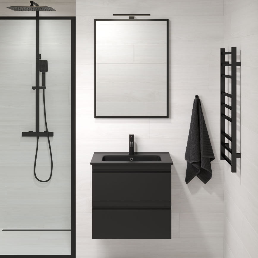 Miroir de salle de bains BORGSTED 60 x 80 cm, noir