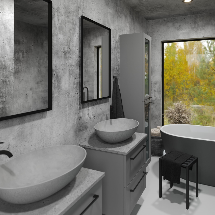 Miroir de salle de bains BORGSTED 60x80 cm noir