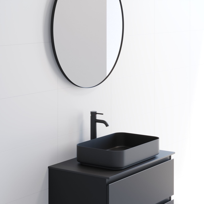 Miroir de salle de bains BORGSTED Ø 80 cm noir