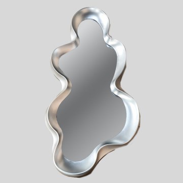 Miroir mural 100x50 cm argent