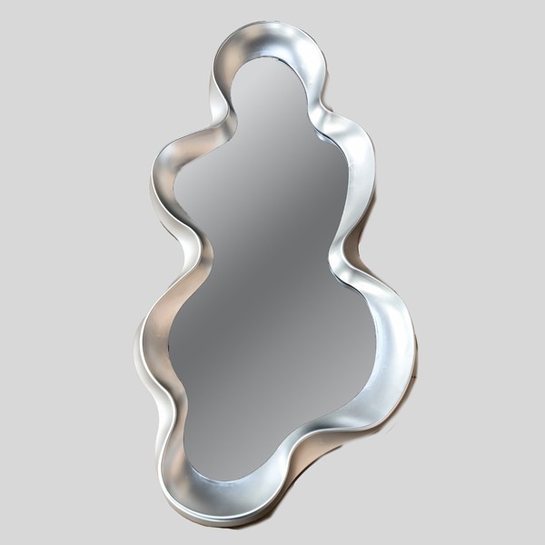 Miroir mural 100x50 cm argent