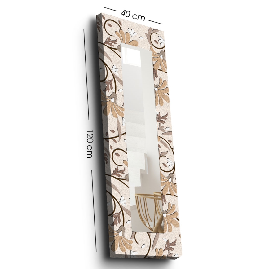 Miroir mural 120x40 cm fleurs