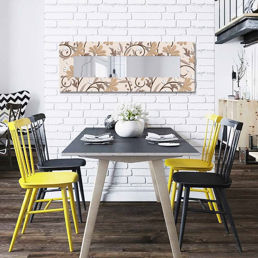 Miroir mural 120x40 cm fleurs