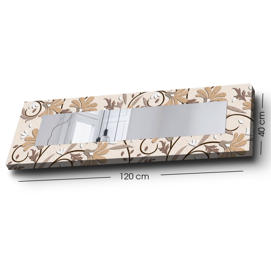 Miroir mural 120x40 cm fleurs