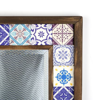 Miroir mural 33x32,5 cm pin/bleu