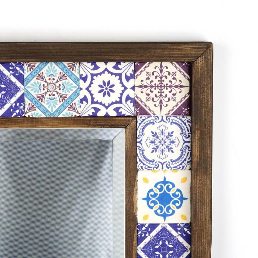 Miroir mural 33x32,5 cm pin/bleu