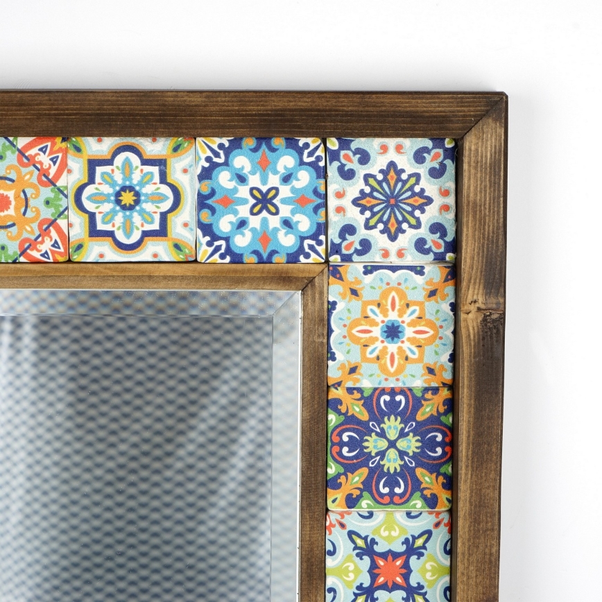 Miroir mural 33x32,5 cm pin/jaune