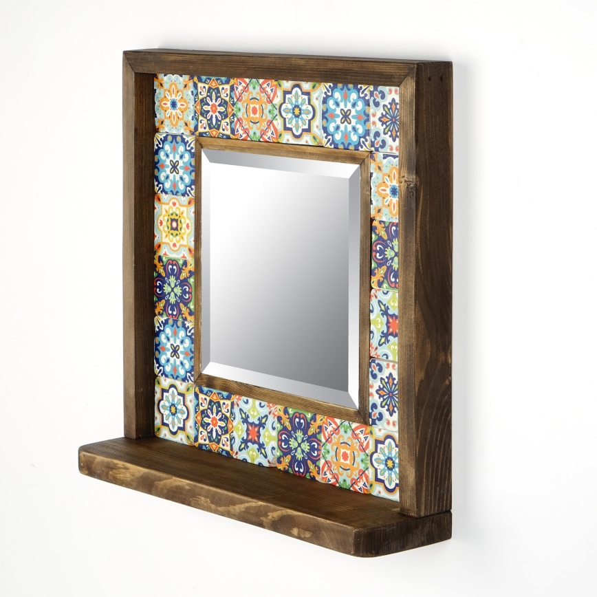 Miroir mural 33x32,5 cm pin/jaune
